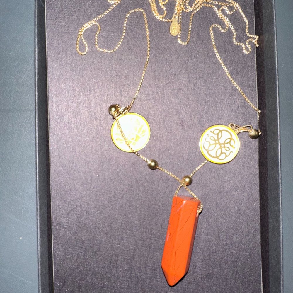 Alex and Ani Red Jasper Pendant Necklace